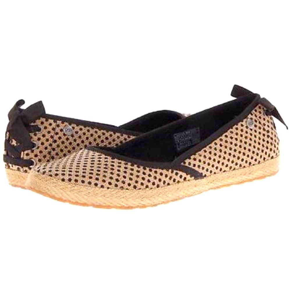 Ugg Indah Ribbon Laced Burlap Dotted Espadrilles Skimmer Flat Size 7